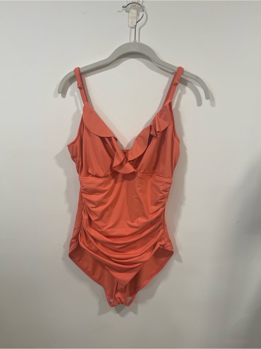 Ralph Lauren Coral Ruffle One-Piece Swimsuit